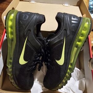 Size 9 - Nike Air Max 2013 Black Cyber and Neon Green